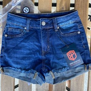 NWT Born Primitive Liberty Jorts Dark Wash